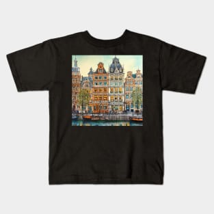 Amsterdam city drawing Kids T-Shirt